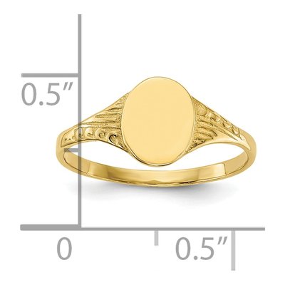 10K Yellow Gold Baby Signet Ring – view 4