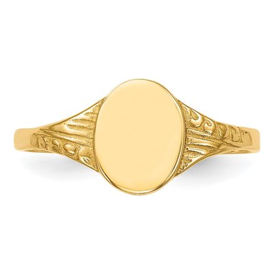 10K Yellow Gold Baby Signet Ring – view 6