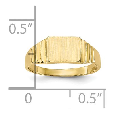 10K Yellow Gold Baby Signet Ring – view 4