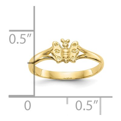 10K Yellow Gold Butterfly Baby Ring – view 4