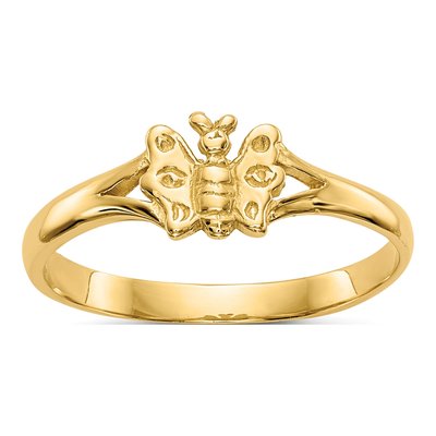 10K Yellow Gold Butterfly Baby Ring