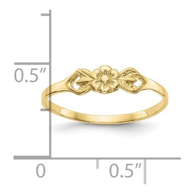 10K Yellow Gold Flower for Babies Kids Ring – view 4