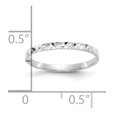 10K White Gold Diamond-Cut Baby Ring – view 2