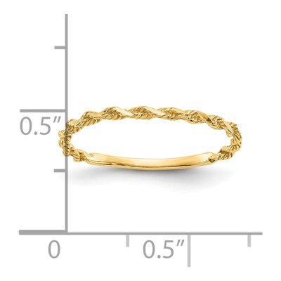10K Yellow Gold Diamond-Cut Rope Wedding Band – view 2