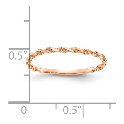 10K Rose Gold Diamond-Cut Rope Wedding Band – view 2