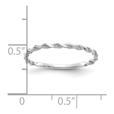10K White Gold Diamond-Cut Rope Wedding Band – view 2