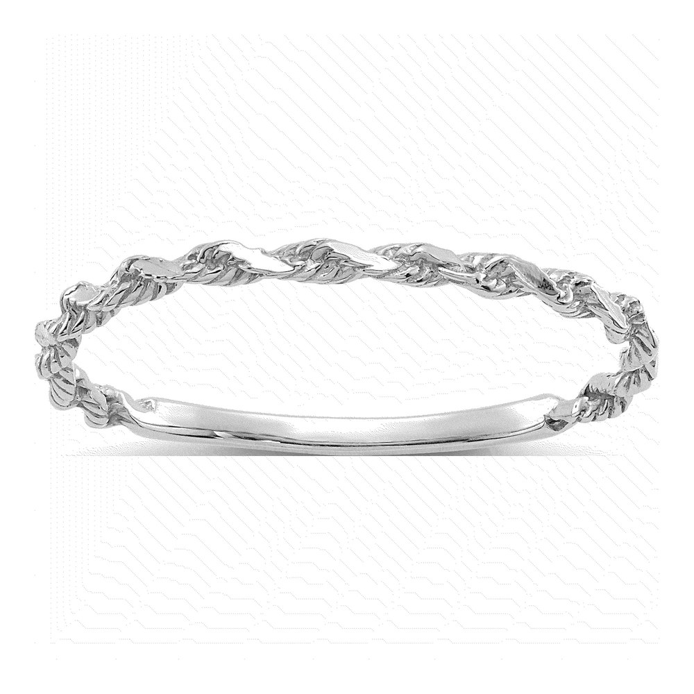 10K White Gold Diamond-Cut Rope Wedding Band