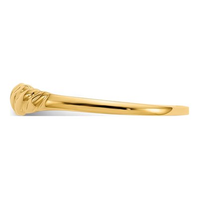 10K Yellow Gold Twisted Ridged Dome Ring – view 3