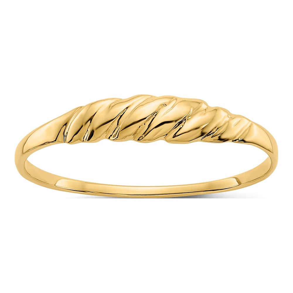 10K Yellow Gold Twisted Ridged Dome Ring