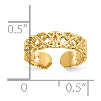 10K Yellow Gold Celtic Knot Toe Ring – view 4
