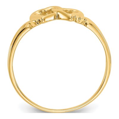 10K Yellow Gold Double Heart Ring – view 2