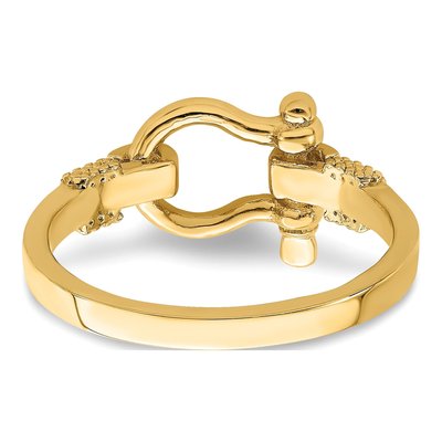 10K Yellow Gold Shackle Rope Edge Ring – view 7