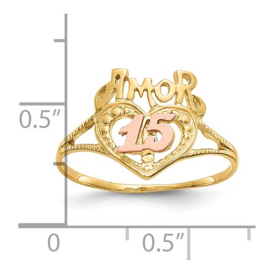 10K Two-Tone Gold AMOR Heart Ring – view 5