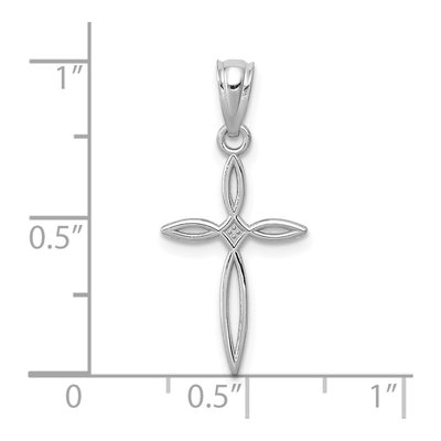 10K White Gold Passion Cross Pendant – view 3