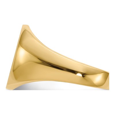 10K Yellow Gold 10Ky 14.5X12.0mm Closed Back Men's Signet Ring – view 4