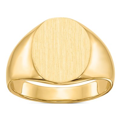 10K Yellow Gold 10Ky 14.5X12.0mm Closed Back Men's Signet Ring