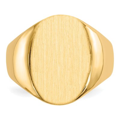 Men's 10K Yellow Gold Closed Back Signet Ring – view 5