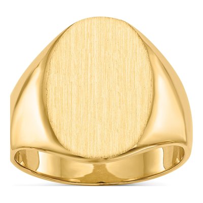 Men's 10K Yellow Gold Closed Back Signet Ring
