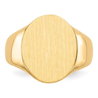 Men's 10K Yellow Gold Open Back Signet Ring – view 6
