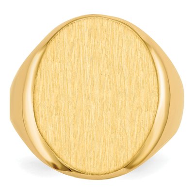 Men's 10K Yellow Gold Open Back Signet Ring – view 5