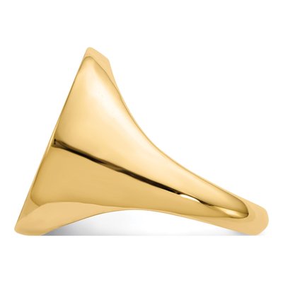 Men's 10K Yellow Gold Open Back Signet Ring – view 4