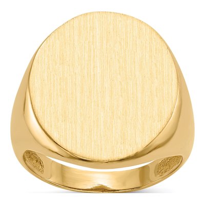 Men's 10K Yellow Gold Open Back Signet Ring