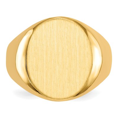 Men's 10K Yellow Gold Closed Back Signet Ring – view 5