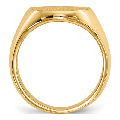 10K Yellow Gold 10Ky 17.5X14.0mm Closed Back Men's Signet Ring – view 3