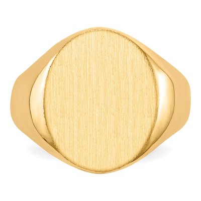 10K Yellow Gold 10Ky 17.5X14.0mm Closed Back Men's Signet Ring – view 5