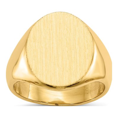 10K Yellow Gold 10Ky 17.5X14.0mm Closed Back Men's Signet Ring
