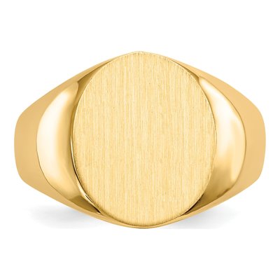 Men's 10K Yellow Gold Open Back Signet Ring – view 5