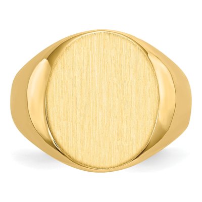 10K Yellow Gold 18.5X14.0mm Open Back Men's Signet Ring – view 5