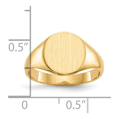 10K Yellow Gold Round Signet Ring – view 4