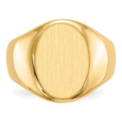 Men's 10K Yellow Gold Closed Back Signet Ring – view 5