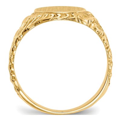 10K Yellow Gold 10Ky 13.0X10.5mm Closed Back Men's Signet Ring – view 3