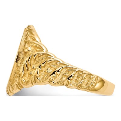 10K Yellow Gold 10Ky 13.0X10.5mm Closed Back Men's Signet Ring – view 4