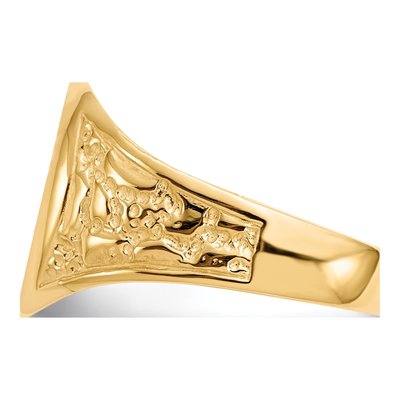 Men's 10K Yellow Gold 10Ky14 Closed Back Signet Ring – view 3