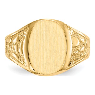 Men's 10K Yellow Gold 10Ky14 Closed Back Signet Ring – view 4
