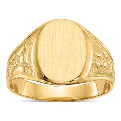 Men's 10K Yellow Gold 10Ky14 Closed Back Signet Ring