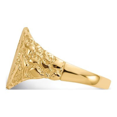 10K Yellow Gold Closed Back Diamond Signet Ring Mounting – view 3