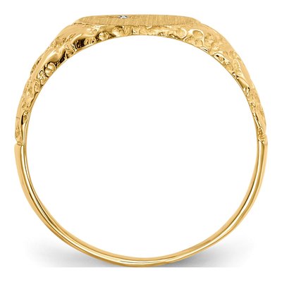 10K Yellow Gold 11.0X9.0mm Closed Back Aa Diamond Signet Ring – view 3