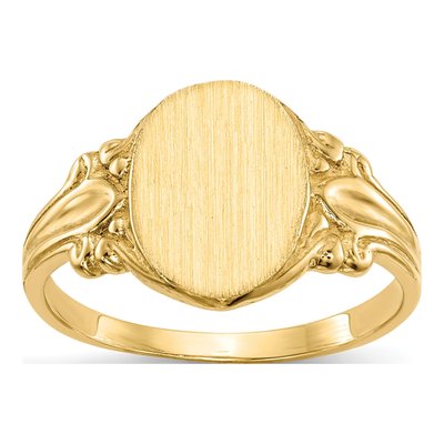 10K Yellow Gold Closed Back Signet Ring