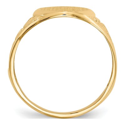 Men's 10K Yellow Gold Open Back Signet Ring – view 3