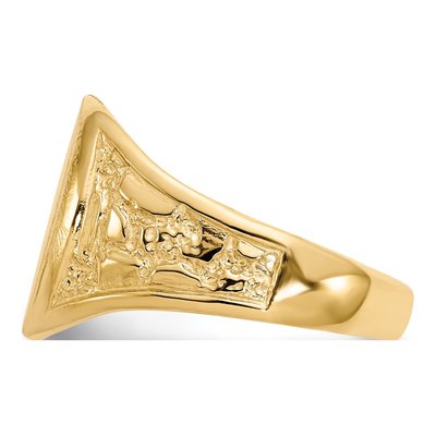 Men's 10K Yellow Gold Open Back Signet Ring – view 4