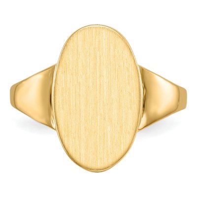 10K Yellow Gold Open Back Signet Ring – view 5