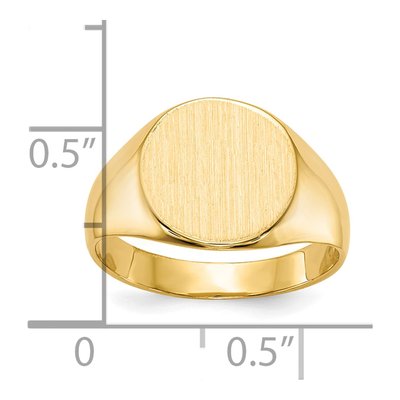 10K Yellow Gold Round Signet Ring – view 4