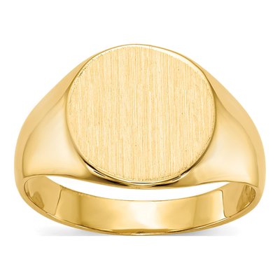 10K Yellow Gold Round Signet Ring
