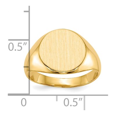 10K Yellow Gold Round Signet Ring – view 4