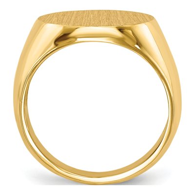 Men's 10K Yellow Gold Open Back Signet Ring – view 3