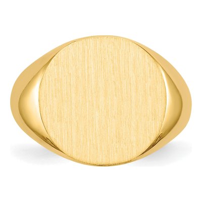 Men's 10K Yellow Gold Open Back Signet Ring – view 5